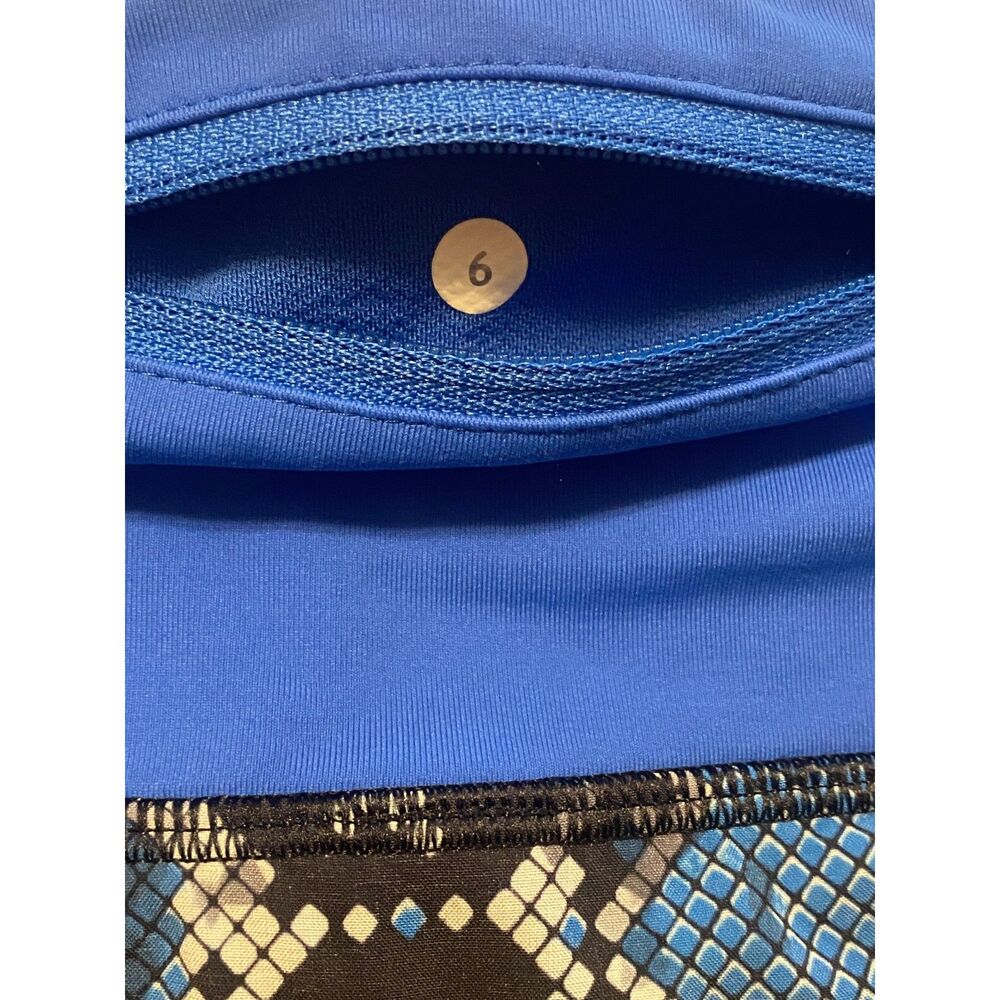 RARE HTF Lululemon Speed Short 2.5" - Mini Ziggy Snake Caspian Blue EUC Size 6 - Picture 7 of 8